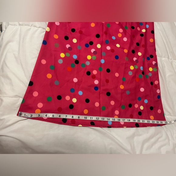 SHEIN Pink with Rainbow Polka Dots Ruffle Sleeve Dress Teacher Bright Colorful - Picture 11 of 11